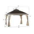 Sunjoy Katy 10 ft. x 12 ft. Brown and Tan 2tier Steel Gazebo with