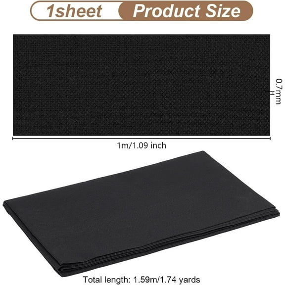 1sheet Solid Colored Cross Stitch Fabric 14CT Aida Cloth Black 1590x1000x0.7mm