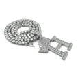 thumbnail image 2 of iJewelry2 Kings and Queens Crowned Initial Letter H Pendant Silver-tone CZ Tennis Chain Necklace 18'', 2 of 3