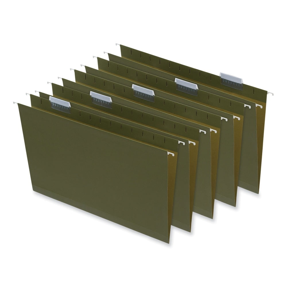 Universal Box Bottom Hanging File Folders, Legal Size, 1/5-Cut Tab, Standard Green, 25/Box -UNV14152