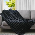thumbnail image 1 of Cheer Collection Faux Fur Throw Blanket – Plush Blanket for Couch and Bed, Soft Throw Blanket, Cozy & Fluffy Fur Blanket for Snuggling, Gifting & Home Décor, Machine Washable, 60" x 50", Black, 1 of 4
