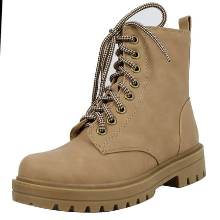 

Soda Women s Combat Lace Up Ankle Boot