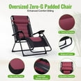thumbnail image 6 of Backyard Expressions Deluxe XL Padded Recliner Chair – Ergonomic Anti-Gravity Lounger with Folding Design, Side Tray, and Adjustable Headrest, 6 of 7