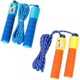 thumbnail image 1 of 2PCS Rope Skipping Soft Jump Rope Plastic Jump Rope Adjustable Tangle Free Cotton Skipping Ropes for Men Women Kids Ideal for Speed Jumping Training Workout Weight Loss Keeping Fit, Blue Orange, 1 of 7