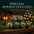 thumbnail image 5 of Aurorax Shatterproof Christmas Ball Ornaments Set,6 Pack Christmas Tree Ornaments Balls Set,Green Floral Green Plastic Christmas Decorations for Home Indoor Xmas Tree, 5 of 7