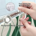 thumbnail image 4 of Green Shower Curtain, Modern Abstract Navy Green and White Striped Shower Curtain Set for Bathroom,Cute Waterproof Polyester Shower Curtain with Hooks, 72X72IN, 4 of 8
