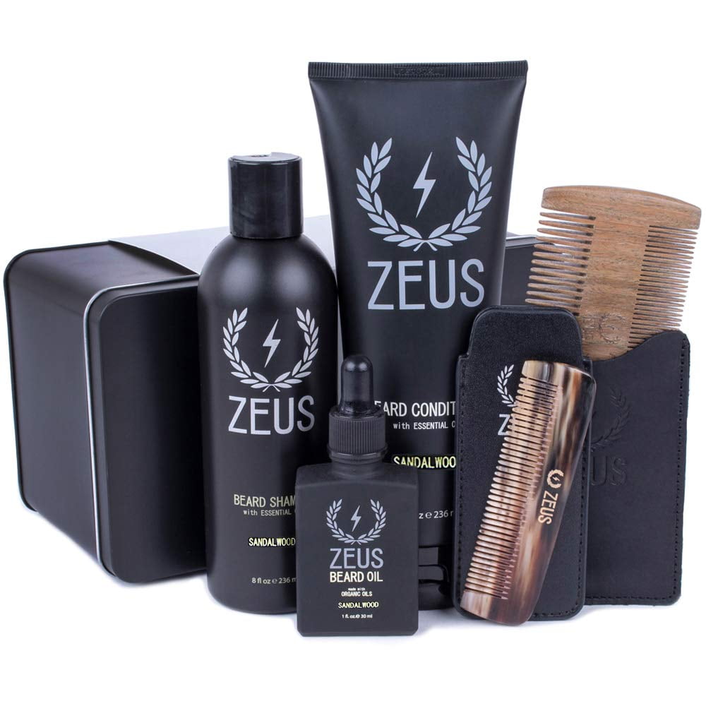 ZEUS Executive Beard Care Kit Grooming Tools and Beard Care Set for
