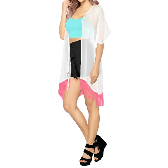 HAPPY BAY Women's Open Front Holiday Kimono Duster Cardigans XL-XXL Raspberry-AB786