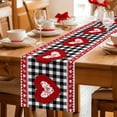 thumbnail image 5 of Valentine's Day Table Runner 70 Inches Long Farmhouse Dress Scarves, Romantic Roses Love Heart Plaid Farmhouse Dining Tablerunner for Coffee Table/Kitchen Island/Party Décor, 13" x 70", 5 of 8