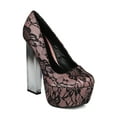 thumbnail image 1 of Women Fabric Round Toe Platform Lucite Pump - 18086, 1 of 6