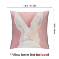 thumbnail image 4 of Pink Plush Embroidered Bunny Throw Pillow Cover, Pompom Rabbit Tail Throw Pillowcase with for Sofa Bed Chair,  Piece, Square, 4 of 7