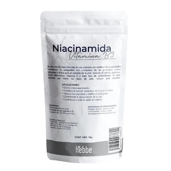 Niacinamida Pura Hebbe 1000 g Rejuvenecimiento y Cuidado de la Piel