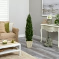 thumbnail image 4 of Nearly Natural 51in. Cedar Artificial Tree in Country White Planter (Indoor/Outdoor), 4 of 4