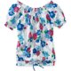 thumbnail image 1 of Aeropostale Womens Floral Peasant Henley Shirt, Blanco, Mediano Aeropostale henley, 1 of 1