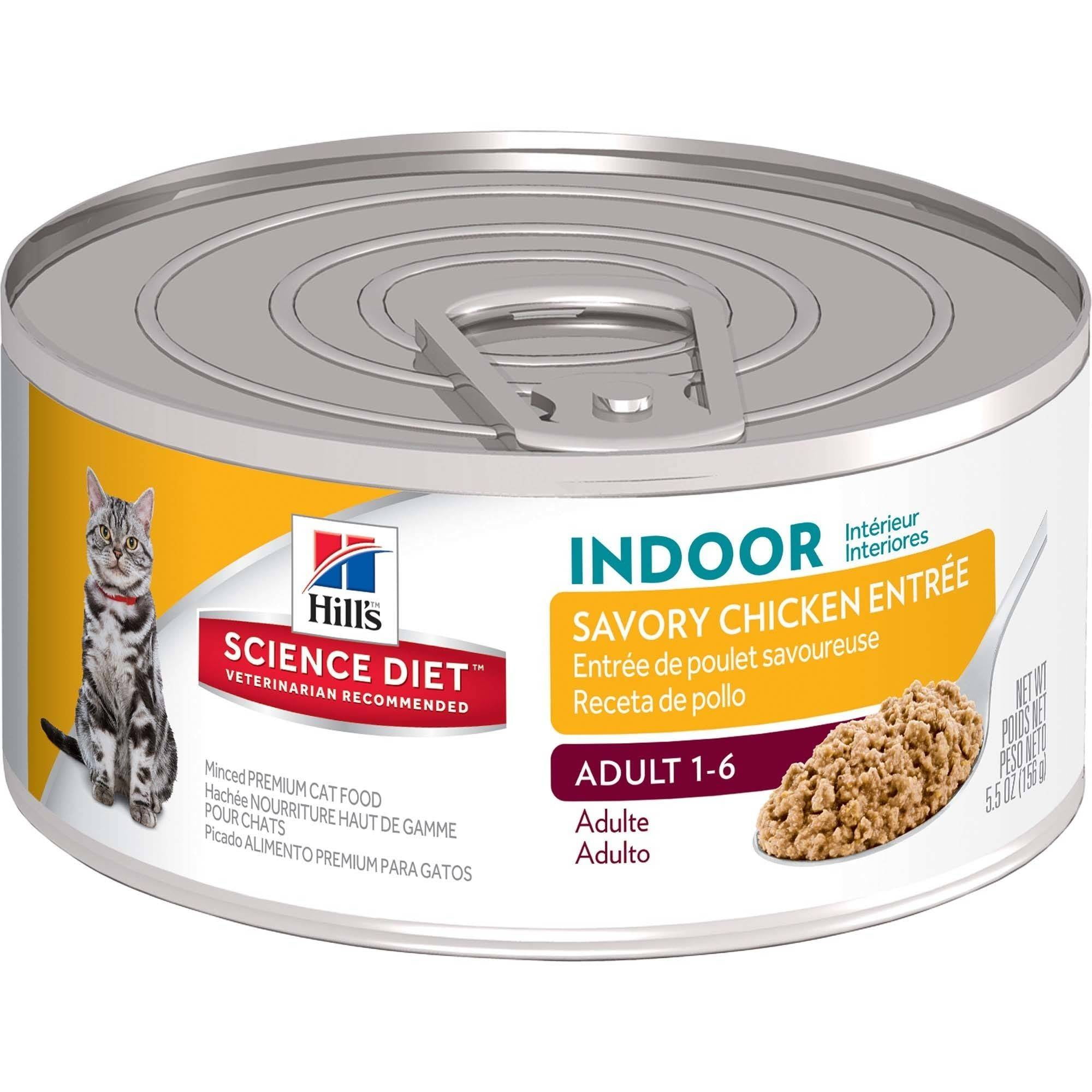 (4 Pack) Hill's Science Diet Adult Indoor Savory Chicken Entree Canned