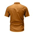 thumbnail image 6 of Havenx Safari Cargo Shirt for Men Short Sleeve Button Up Cargo Shirts with Pockets Collared Top Work Comfy Camping Work Hiking Casual Workwear,Ginger M, 6 of 7