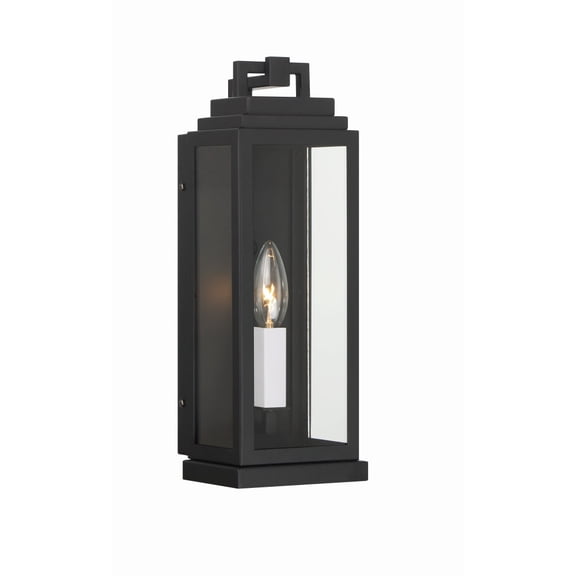 Crystorama Aspen 1 Light Matte Black Outdoor Sconce - 5"W x 14"H x 4.5"D