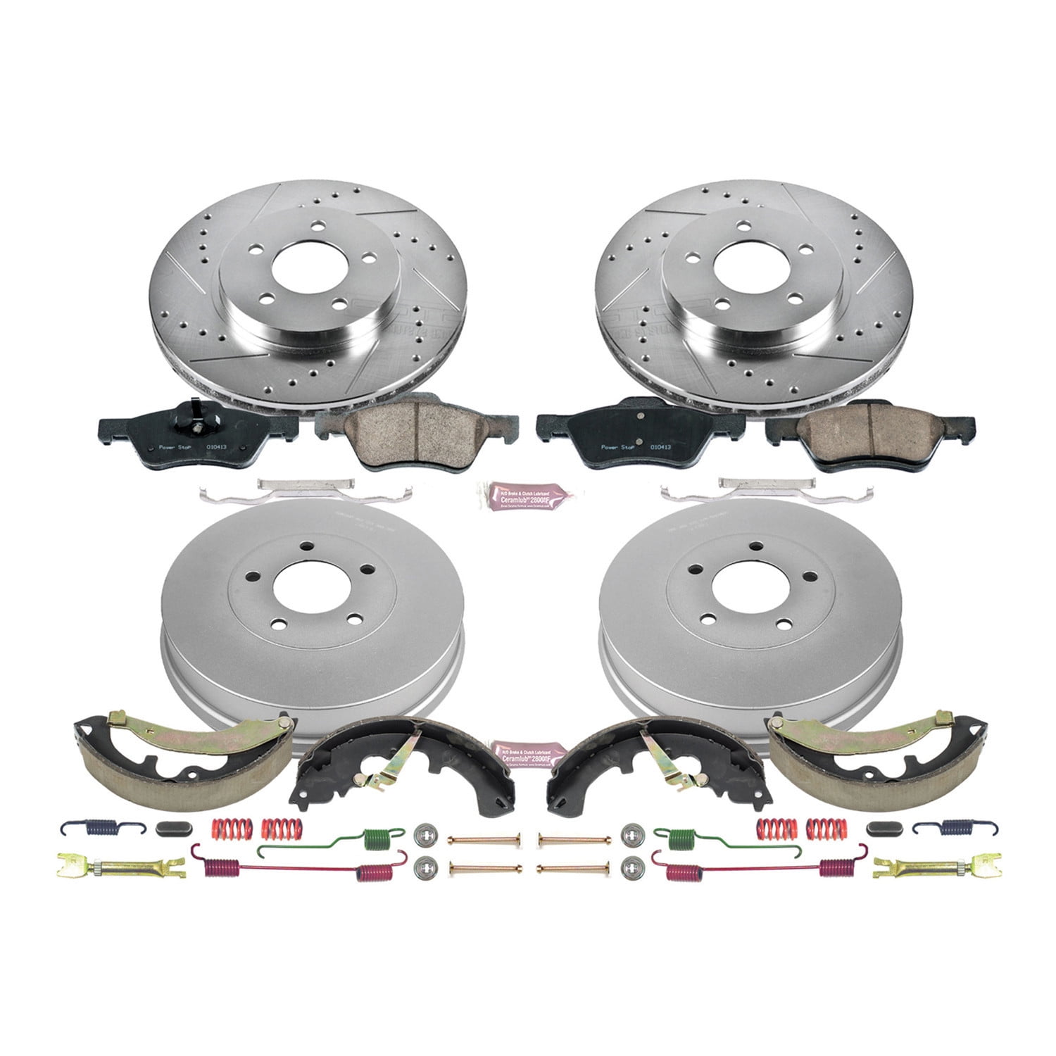 PowerStop Front and Rear Z23 Evolution Sport Brake Pad Rotor Drum and Shoe Kit Fits: FORD MAZDA MERCURY Select Models K15258DK
