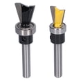 thumbnail image 4 of Dovetail Bit, Carbide Woodworking Pattern Router Bits 2Pcs/Set With Bearing For Cabinet Making For Furniture Building For Plywood, 4 of 8