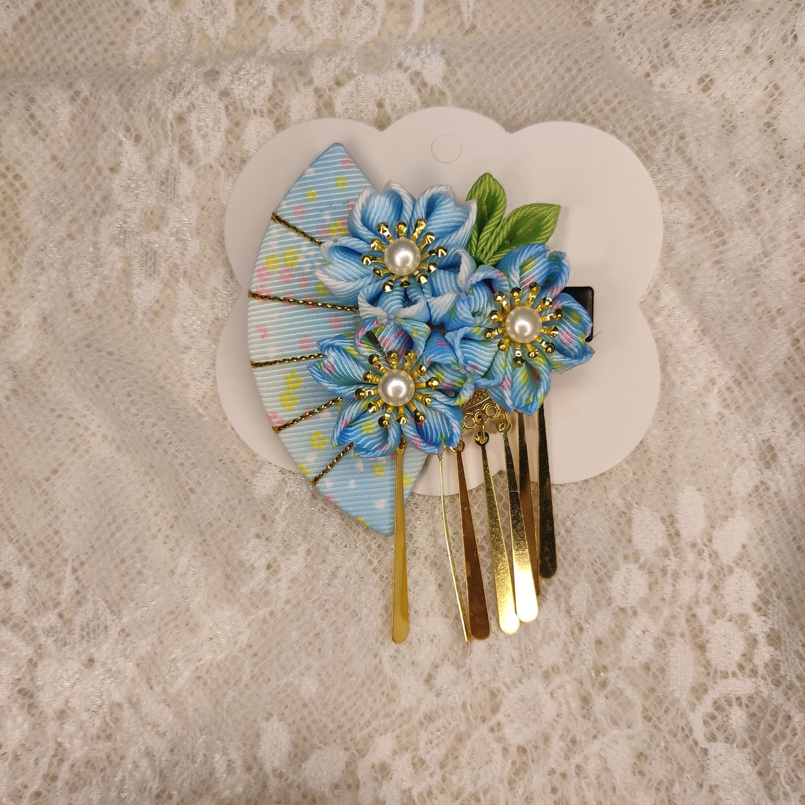 Japanese Floral Fabric Hair Clips Set NWOT Amazon.com : FRCOLOR Japanese Hair Clips Traditional Kimono  main image 2