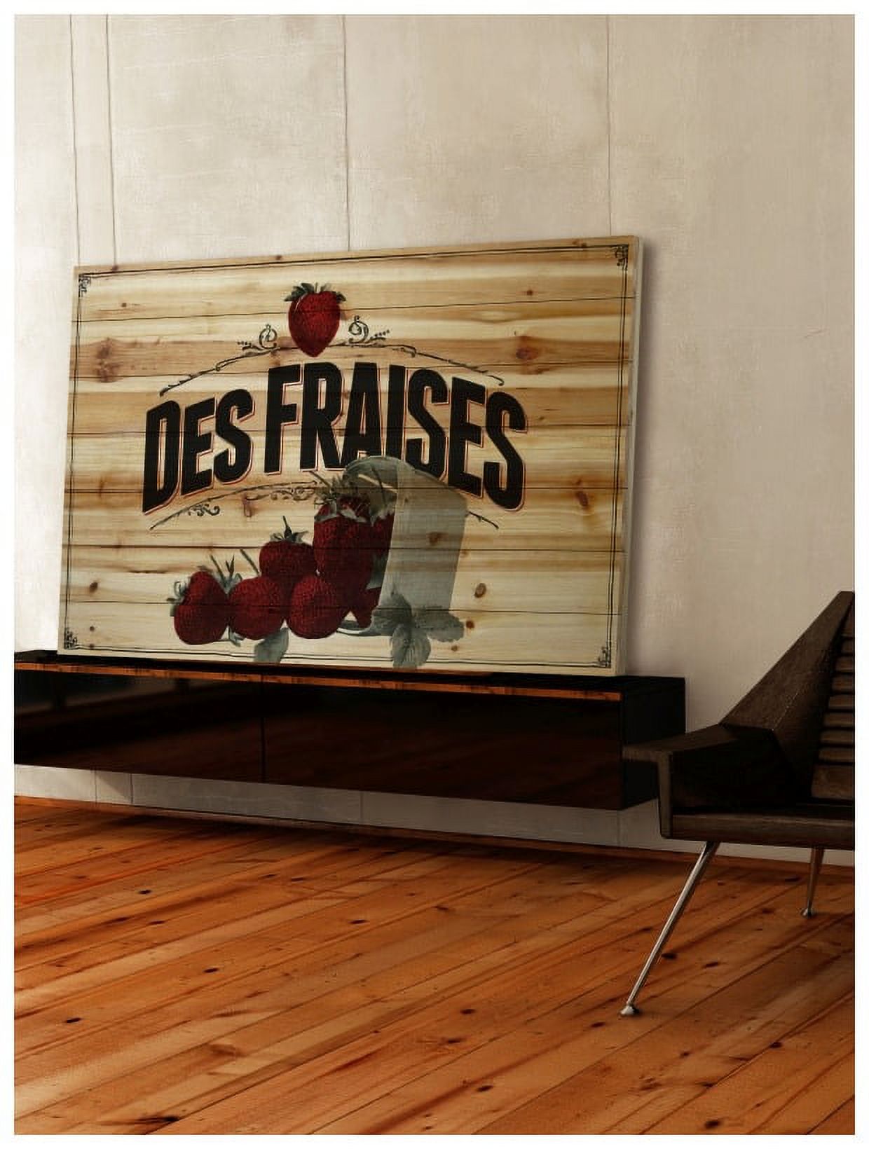 Marmont Hill "French Produce Strawberry" Painting Print on Natural Pine Wood