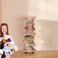 thumbnail image 2 of Stuffed Animal Storage Organizer Transparent Toy Tube Vertical Rotation Tower With Wheels for Bedroom Home Textile Storage, 2 of 4