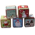 thumbnail image 3 of Christmas Tin Gift Box Square Cookie Candy Storage Containers Tin Holders Box, 3 of 7