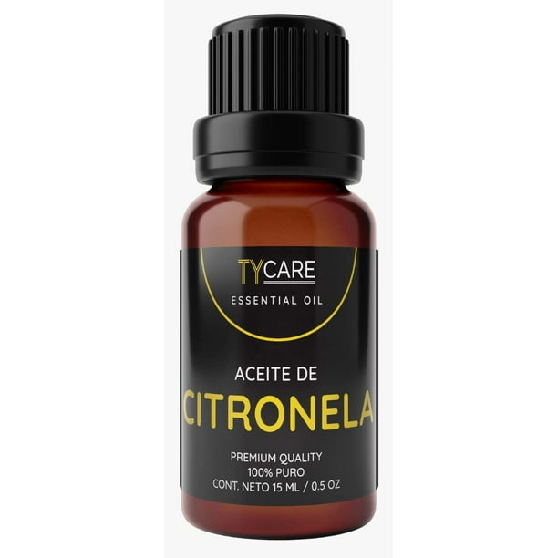 Aceite Esencial de Citronela (Cymbopogon Nardus) - 100% PURO PREMIUM QUALITY - 15 ML TY CARE ESSENTIAL OIL Aceite esencial de Citronela (CYMBOPOGON NARDUS).