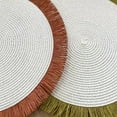 thumbnail image 6 of Fennco Styles Handwoven Fringe Boho Placemats 15" Round, Set of 4 - Terracotta Braided Texture Table Mats for Home, Dining Room, Banquets, Family Gathering and Special Occasion, 6 of 8