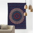 thumbnail image 2 of Bless International Indian hippie Bohemian Psychedelic Golden Blue Peacock Mandala Wall hanging Bedding Tapestry (Midnight Blue, Poster(30x40Inches)(76x101cms)), 2 of 4
