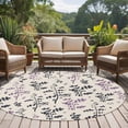 thumbnail image 4 of Purple Grey Botanical Round Area Rug 8Ft Washable Large Circle Rugs for Living Room Dorm, Rustic Country Spring Floral Summer Leaf Non-Slip Carpet Floor Mats Indoor Outdoor Carpet Runner Home Decor, 4 of 8
