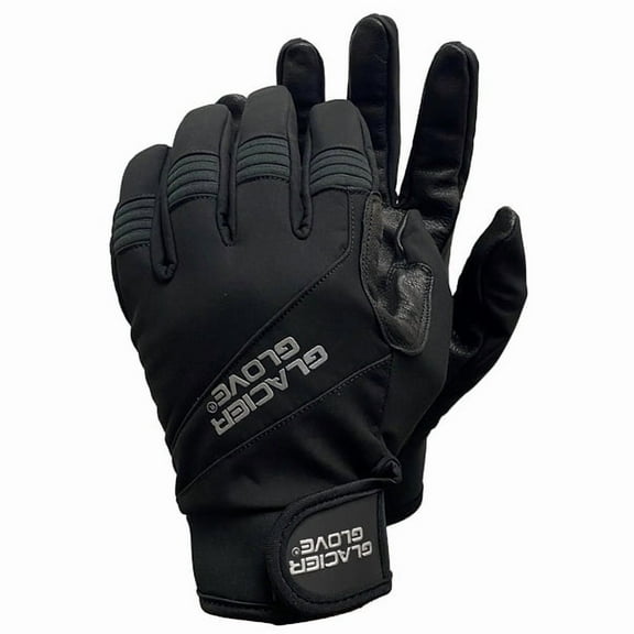 Glacier Outdoor Guide Glove Unisex 100% Genuine Leather Palm Water-Resistant for Hunting, Black S