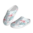 thumbnail image 2 of Disketp Tropical Flamingo Women's Men's Slippers Plush Slip-On House Slipper for Winter Indoor Soft Cushion Non-slip Fluffy Slides Slippers-8, 2 of 7