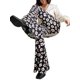 thumbnail image 2 of Txlixc - Pantalones acampanados para mujer, con diseño de corazón/floral, elásticos, de cintura alta, ajustados Txlixc Estilo de ocio, 2 of 5