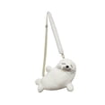 thumbnail image 3 of Bolso de peluche con diseño de foca, ligero y con dibujos animados, ideal para viajes, citas y fiestas. Blanco, 3 of 5