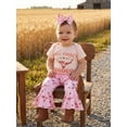 thumbnail image 5 of BemeyourBBs Western Newborn Girls Clothes Infant Baby Girl Cowgirl Outfits Short Sleeve Bull Head Print Romper Bow Front Tassle Pants Headband Set Cute Spring Summer Clothes, 5 of 9