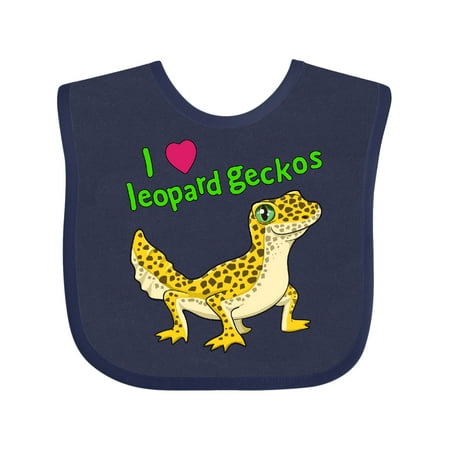 

Inktastic I Love Leopard Geckos Gift Baby Boy or Baby Girl Bib