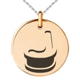 thumbnail image 1 of Stainless Steel Letter J Initial 3D Monogram Engraved Small Medallion Circle Charm Pendant Necklace, 1 of 1