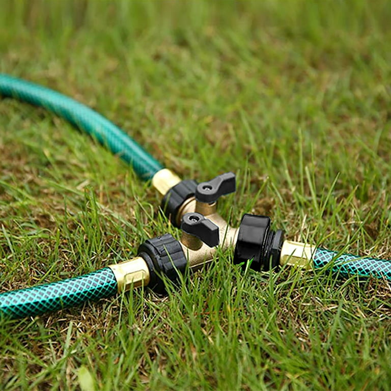 Eummy Hose Splitter Brass 2 Way Garden Hose Connector 3/4 Thread Y