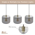 thumbnail image 3 of Royal Designs Keyless Antique Brass Cylinder-Shaped Pendant Light with Brown Rayon Fabric Cord, Set of 3 Lights, 3 of 6