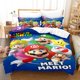 thumbnail image 4 of Funda de edredón y funda de almohada con estampado digital de dibujos animados de Mario, 3 piezas, para niños y niñas, 4 of 8