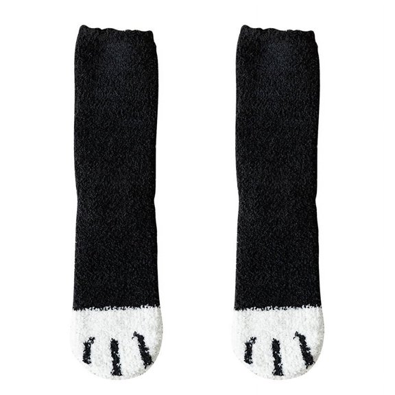 Douhoow Women Fleece Socks Winter Cat Claws Thick Warm Sleep Floor Socks Plush Coral Fleece Socks