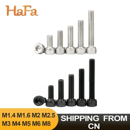 

5-50PCS M1.4 M1.6 M2 M2.5 M3 M4 M5 M6 M8 Hex Allen Socket Cap Head Screw 304 Stainless Steel DIN912 Black Grade 12.9 Bolt Screws