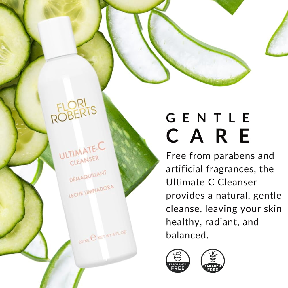 Flori Roberts Ultimate C Cleanser, Creamy Face Wash with Vitamin C, Moisturizing for All Skin Tones