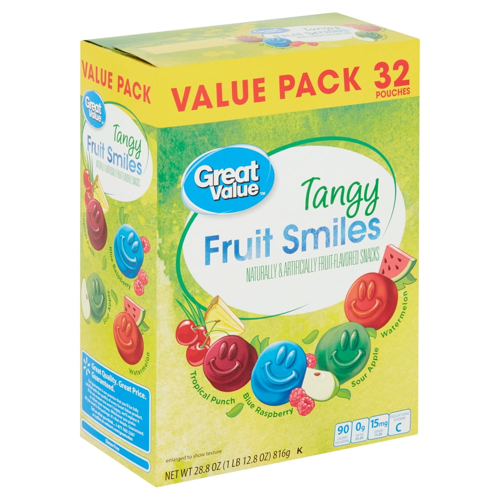 Great Value Tangy Fruit Smiles 288 Oz 9363