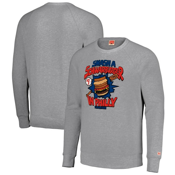 Unisex MLB x Guy Fieri-s Flavortown  Gray Philadelphia Phillies Tri-Blend Pullover Sweatshirt