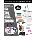 thumbnail image 2 of Bolsa de Playa Tote ToKismet Malla Plegable 2 en 1 para Mujeres Blanca, 2 of 6