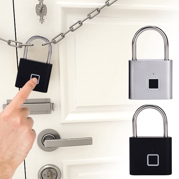 Nsxcdh Fingerprint Padlock USB Rechargeable,No App Keyless Unlock in 0.5 s,Stores Up to 10 Prints,For Gym Locker Luggage Backpack,Home