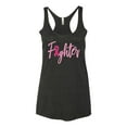 thumbnail image 2 of Wild Bobby, Fighter Breast Cancer Survivor, Breast Cancer Awareness, Women Tri-Blend Racerback Tank Top, Vintage Black, Large, 2 of 4