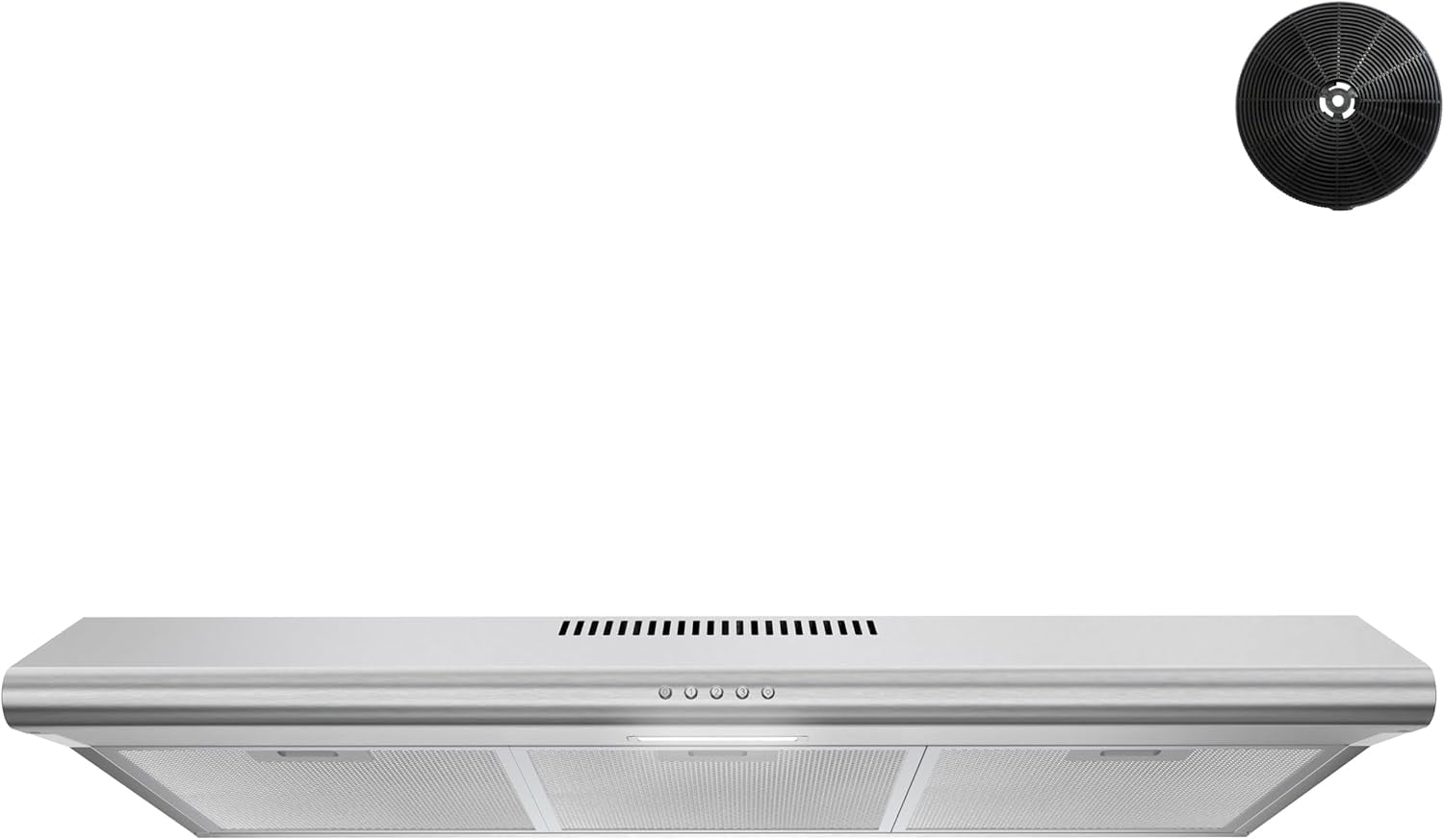 Streamline 36 in. Avellino Convertible Undermount 80 CFM Range Hood in Brushed Stainless Steel with Mesh Filters, Push Button Control, LED Light